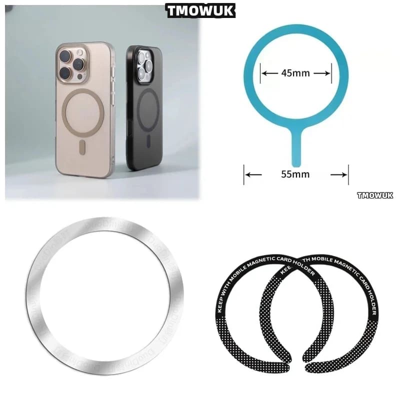 Per Vivo Y81 Y91 Y93 Y20 Y21 Y22 Y51 Y53 Y71 Y78 S T I 5G Per Magsafe - Adesivo ad anello magnetico per ricarica wireless - Sottile e leggero