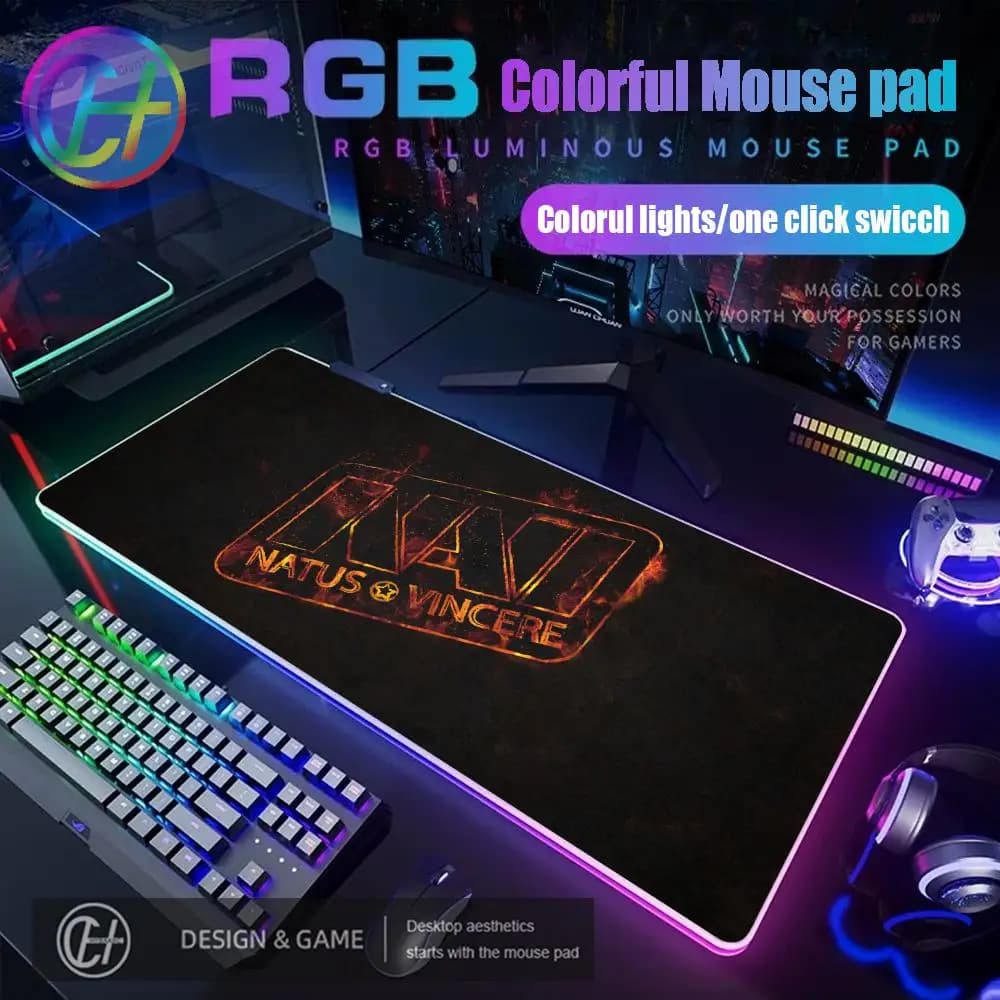 Tappetino per Mouse da Gaming HYBXAXC 900x400x3mm, Tappetino RGB per Scrivania, Tappetino XXL per Gamer con Illuminazione LED HD