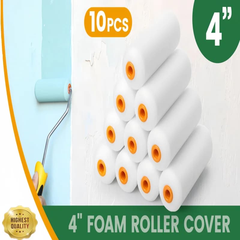 10 pcs 4 inch mini foam roll covers for durable paint rollers decoration sponge rollers art set supplies for painting
