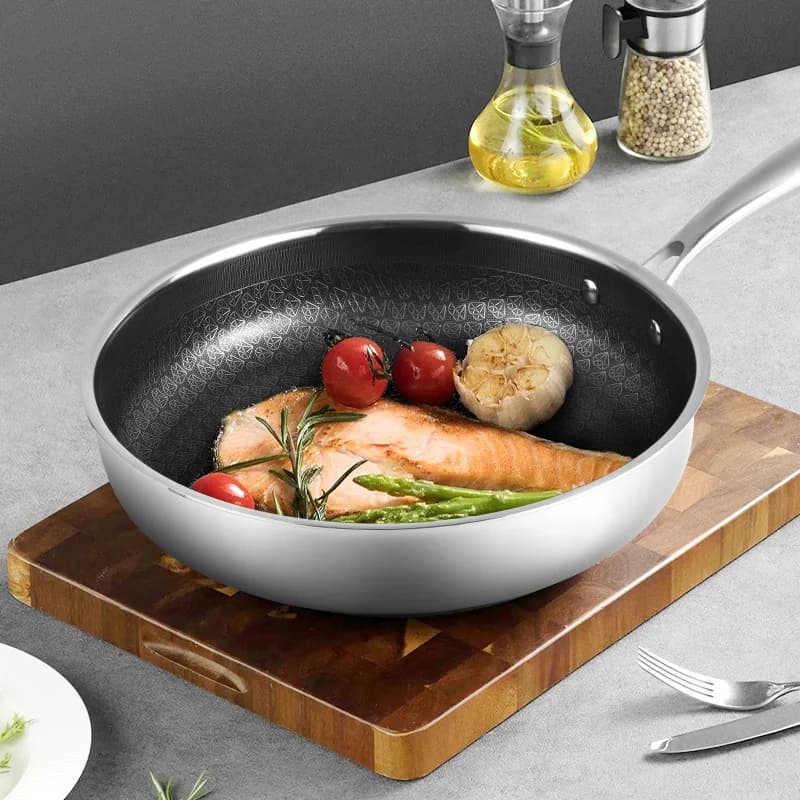 GIYOCA Stainless Steel 316 Plated 7-layered Plates with 99% Anti-bacterial Diamond, Metal Safe Induction Base for All Stoves