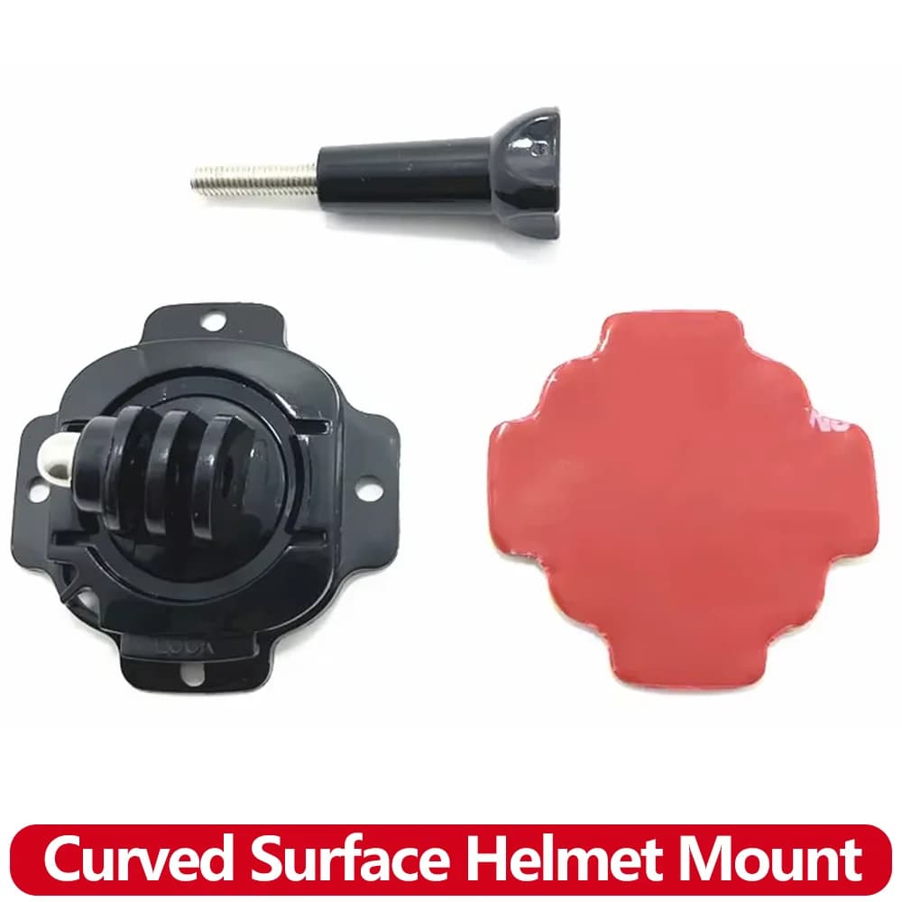 Supporto base per montaggio su casco con superficie curva per Gopro Hero 13 12 11 10 9 8 7 AKASO insta360 SJCAM DJI Osmo Action Camera Accessori