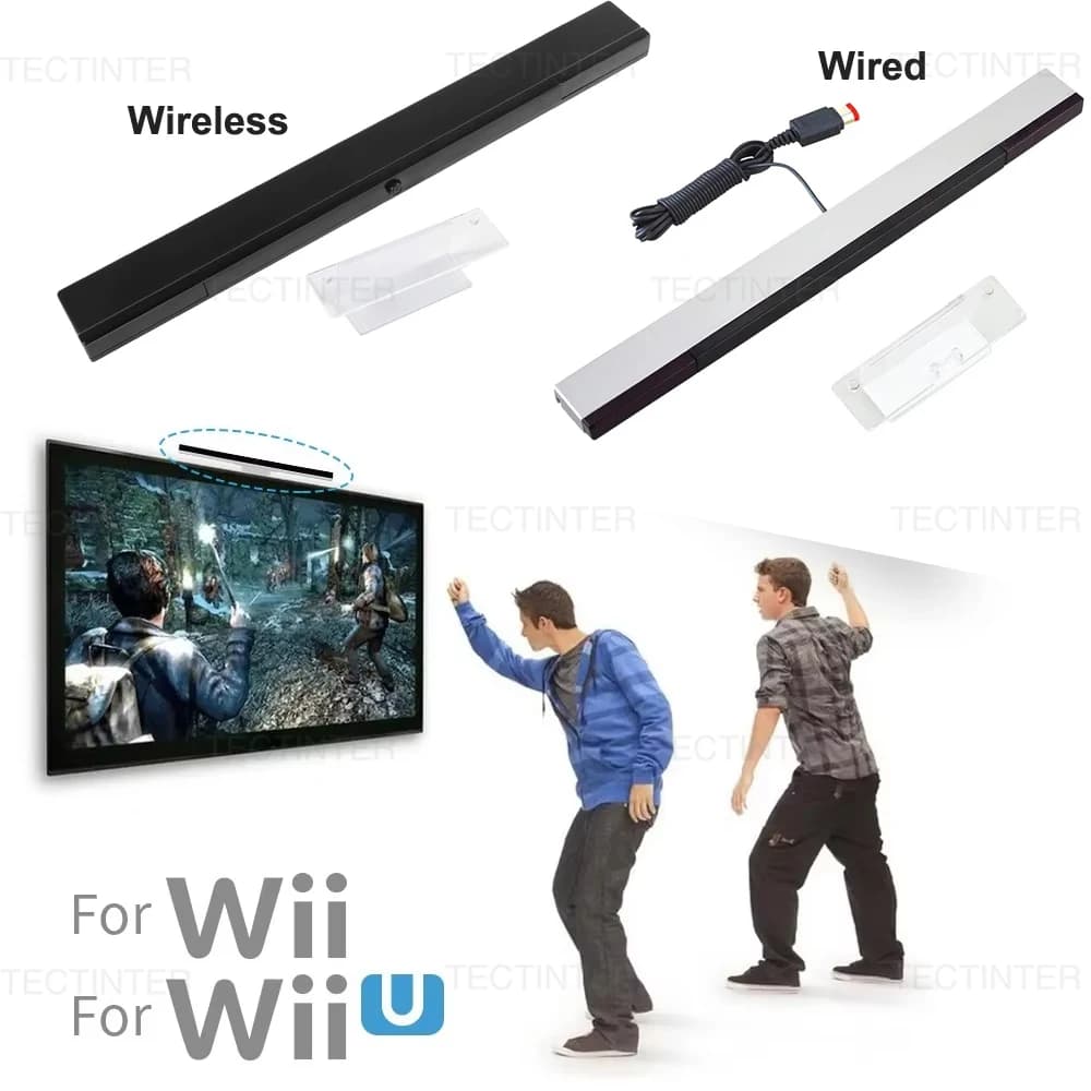 Barra remota sensore wireless/cablato per barra sensore ricevitore Wii per Nintendo Wii barra ricevitore sensore raggi segnale IR a infrarossi