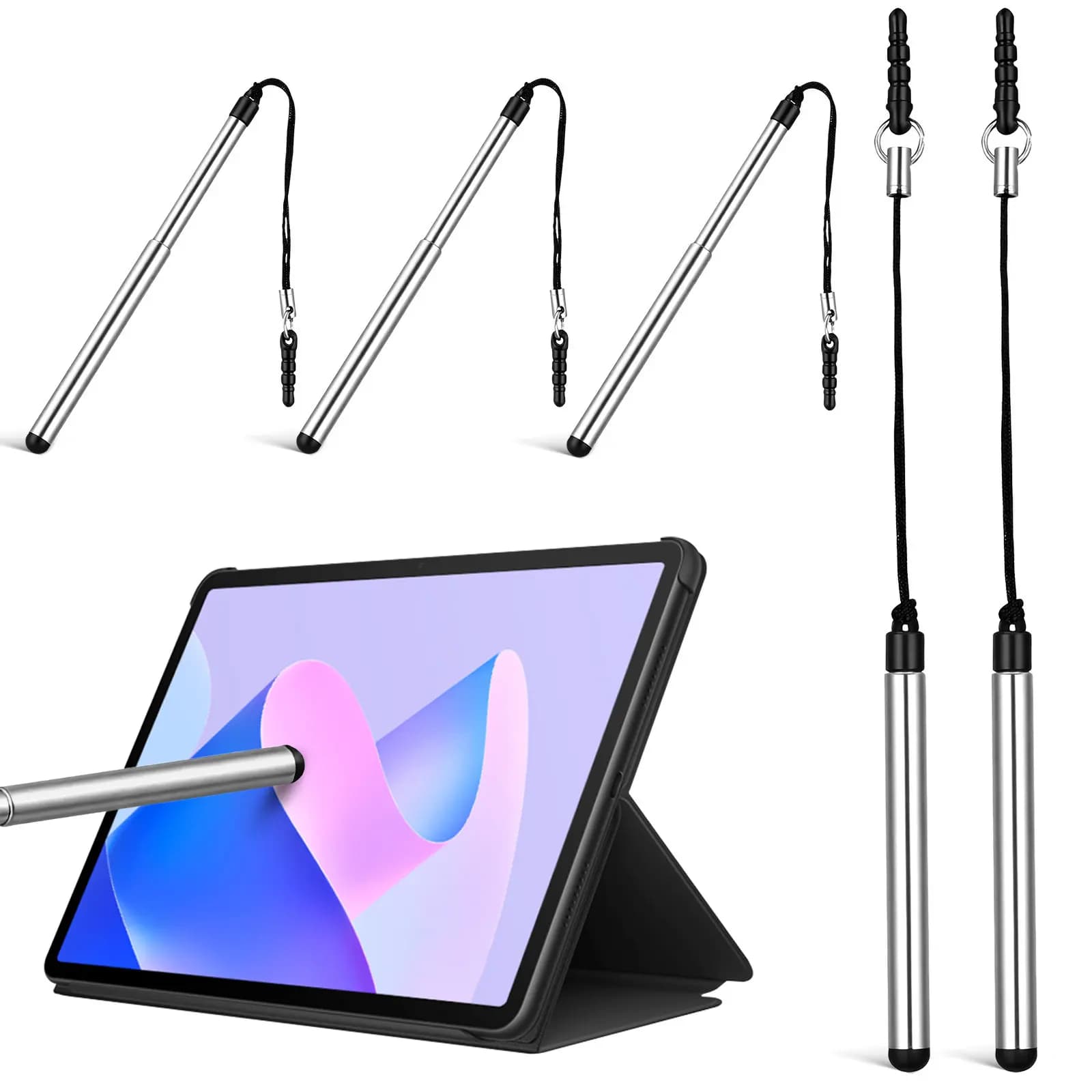5 Pezzi Penne Stilo per Tablet e Dispositivi Touchscreen, Esperienza di Scrittura e Disegno Fluida, Sensazione Naturale, Penna Capacitiva per Telefono