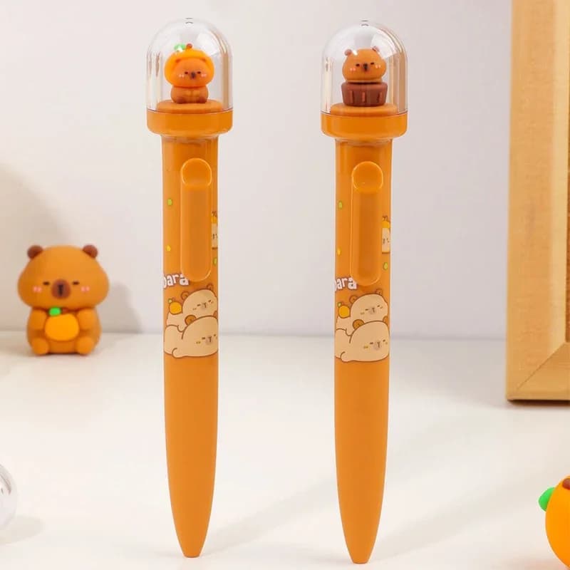 Nuovo 2 Pezzi Paesaggio Capibara inchiostro Nero 0.5mm Penna Gel Cartoon Penne Meccaniche a Inchiostro Gel regalo per bambini
