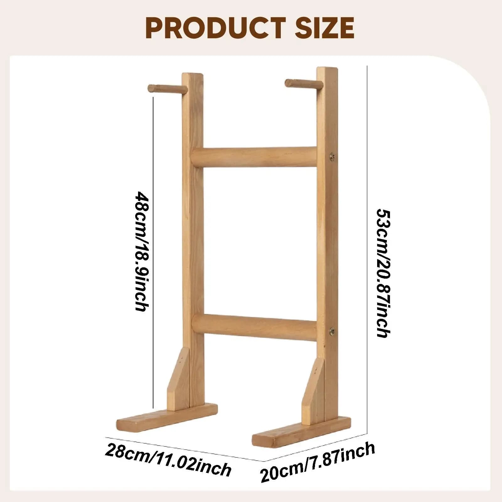 Gong Stand Wooden Wind Chimes Set Bamboo Easy Assembly Percussion Support for Tea Room Bedroom Desktop