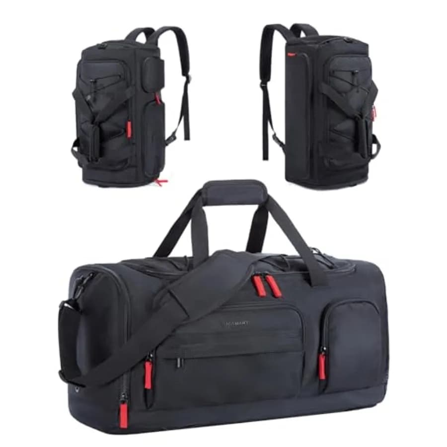 Gym Bag for Women and Men, 35L/63L Sports Travel Duffel Backpack with Shoe Compartment Laptop Compartment, Water Resistant Carr