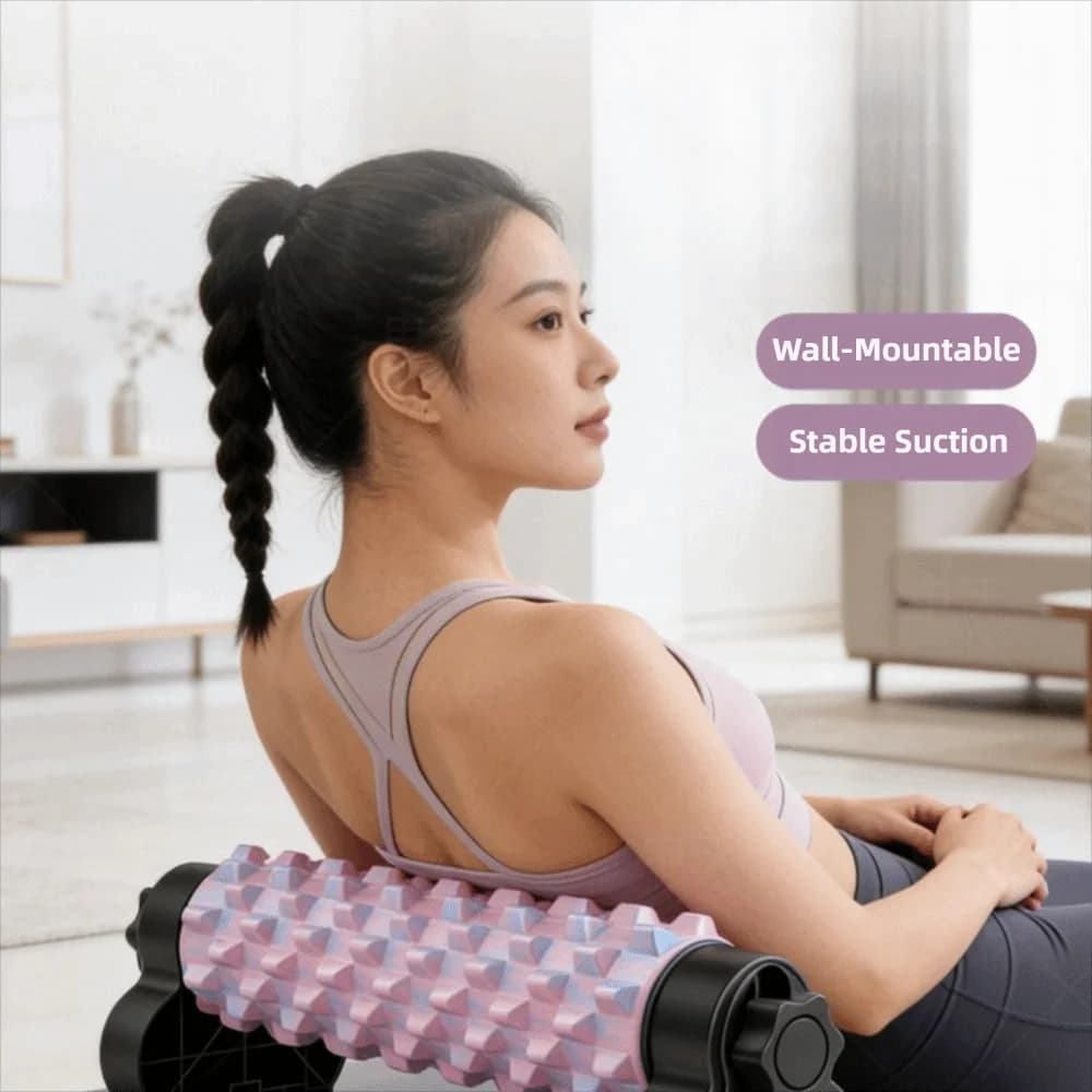 Rullo in schiuma solida per massaggio con ventosa, rullo in schiuma per rilassamento muscolare, rullo in schiuma per il corpo con ventosa rimovibile, per palestra domestica