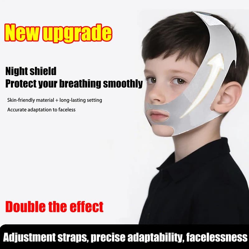 【Children Sleeping Anti-Open Mouth Skin Tightening Correction Child Sleep Habits Prevent Mouth Opening V-face Bandage Face Mask】