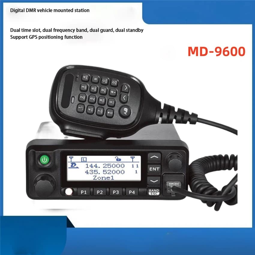 MD9600 Walkie Talkie digitale Dual-purpose UV Dual Segment Digital Car Station DMR Radio con funzione di posizionamento GPS