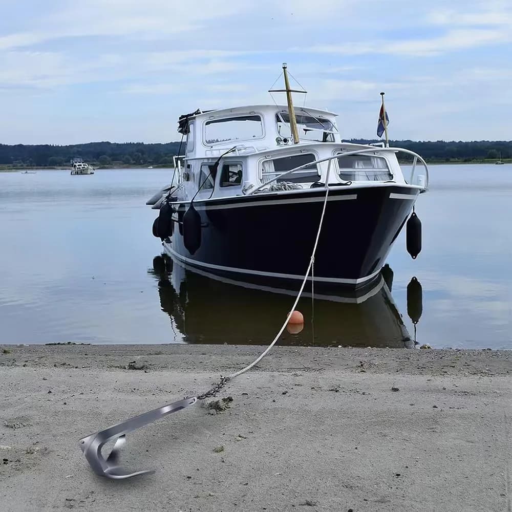 Ancora Bruce Personalizzata in Acciaio Inox 316 per Yacht, Navi e Barche a Remi, Accessorio di Sicurezza e Protezione
