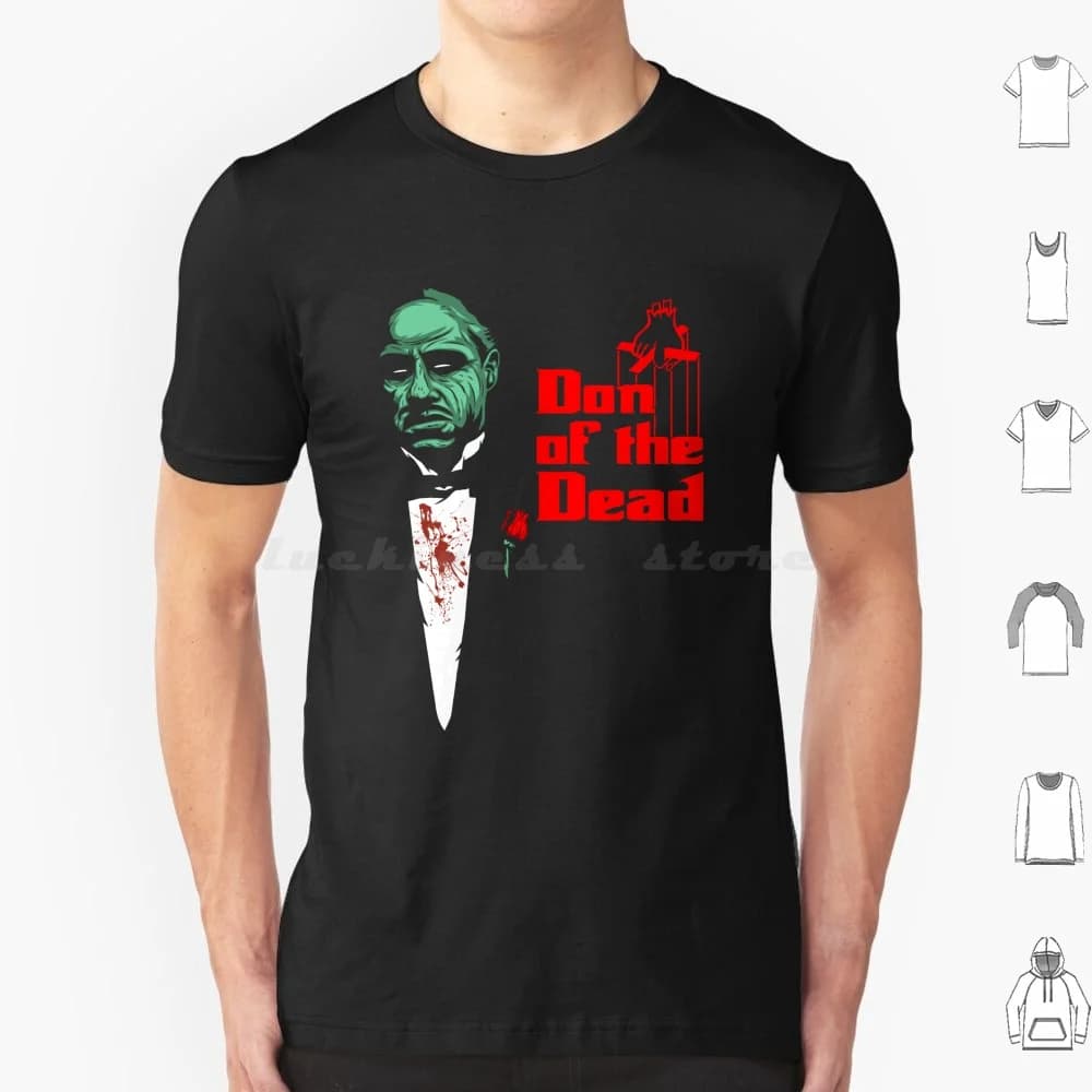 Don Of The Dead T Shirt Big Size 100% cotone Zombies Don Horror Mafia Parodia Film Videogiochi Fumetti Cartoni animati Cultura pop