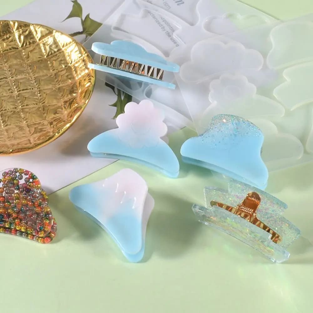 Stampo in silicone in resina epossidica inodore per ornamenti da donna, per fermagli per capelli a forma di squalo, fermagli a pinza e fermagli a forcina