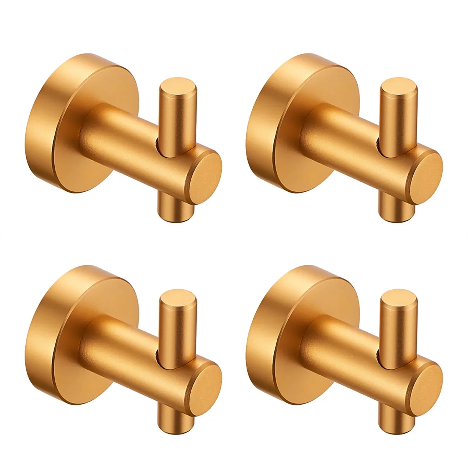 Gancio per appendere a parete con base rotonda con viti: gancio in oro spazzolato, confezione da 4, per scarpiera da ingresso, armadio, bagno, camera da letto