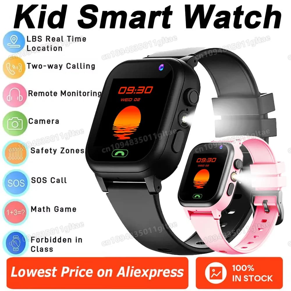Orologio intelligente per bambini Monitoraggio del sonno SOS Localizzazione traccia GPS Videochiamata per bambini SmartWatch Fotocamera Orologio impermeabile per ragazzi e ragazze