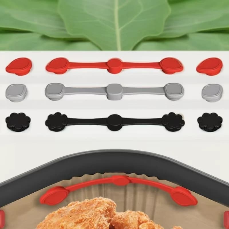 2 pcs Air Fryer Magnete Silicone Buckle For Keeping Supplies Air Fryer Parchment Card Block Use and Dropping Prevent Paper To Burn