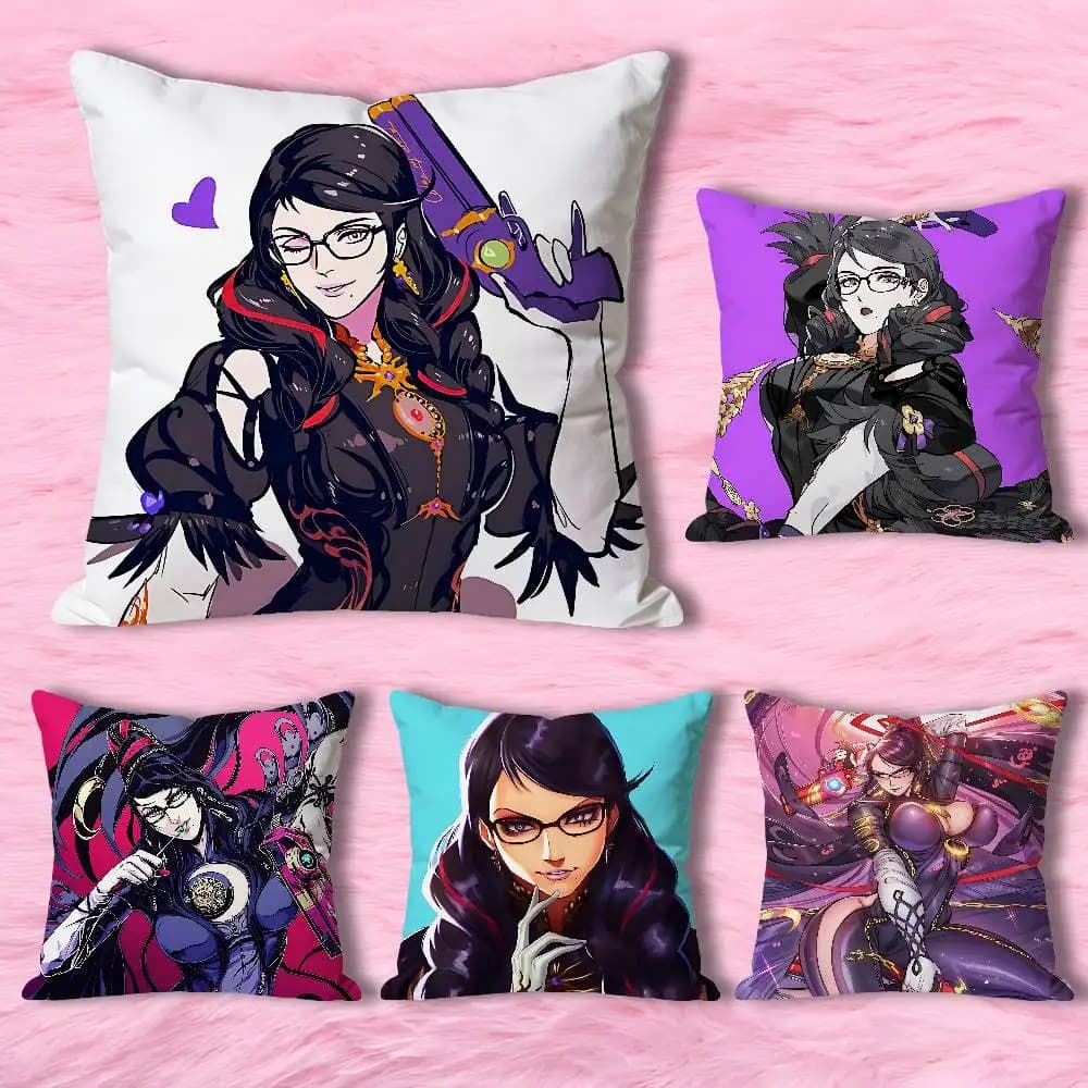 Cool B-Bayonettas-S Game Anime Celebrity Merchandise All-Match Printed Pillow Case Sofa Car Office Room Decoration Protector