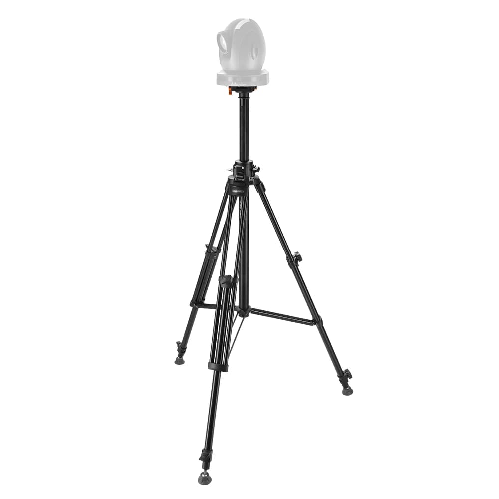 E-IMAGE PSK01 Treppiede in lega di alluminio con colonna centrale flessibile ad altezza regolabile, adattatore QR, altezza massima di lavoro 2,3 m per telecamere PTZ