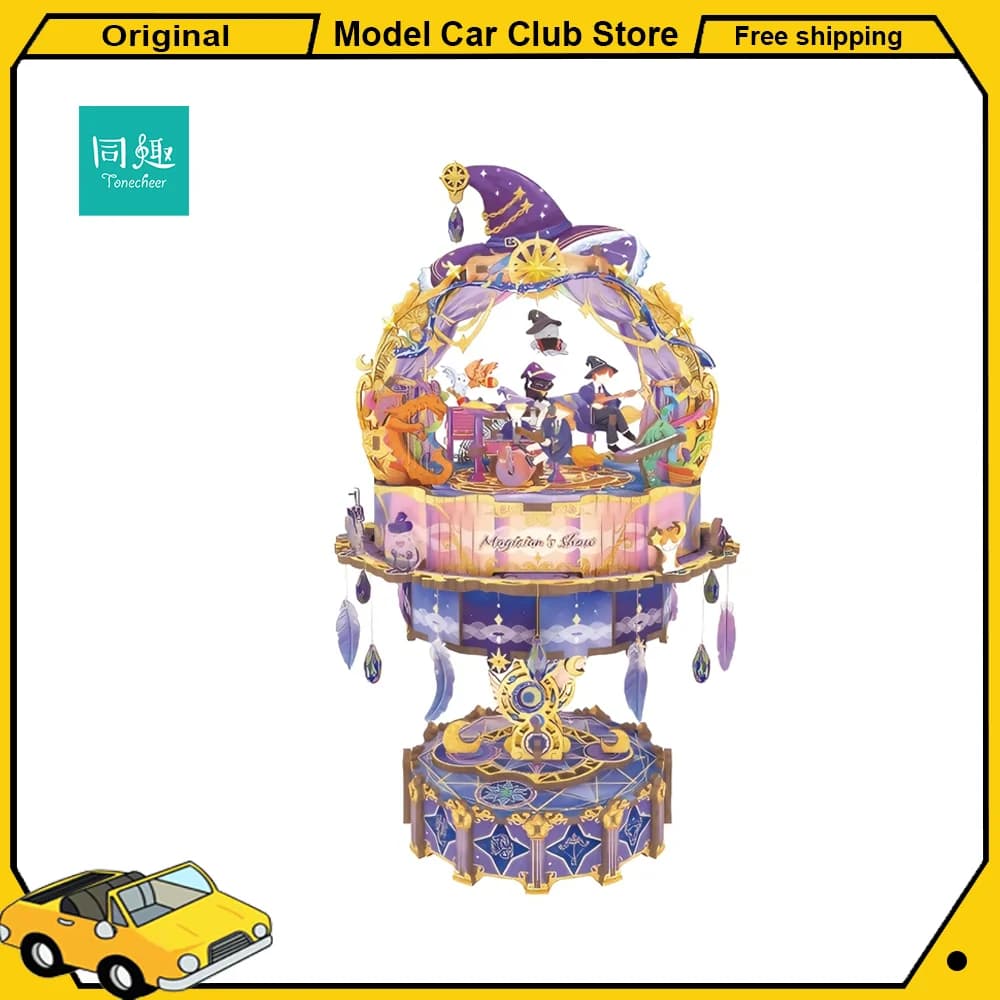 Tonecheer Il Mago Performance Carillon Building Blocks Modello Kit FAI DA TE 3D Puzzle di Legno Scenario Cottage Diorama Giocattoli Regalo