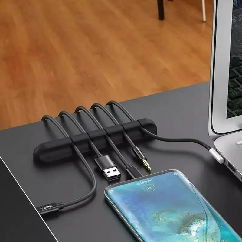3Pcs USB Cable Winder Organizer Round Charger Cord Clips Adhesive Cable Holders for Home and Office Desktop Management