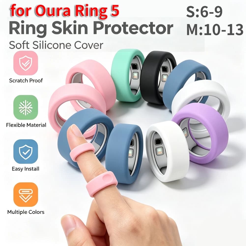 For Oura Ring 5 Scratch Proof Smart Rings Sleeve Multifunctional Shockproof Rings Bumper Covers for Daily Life Gym Workout