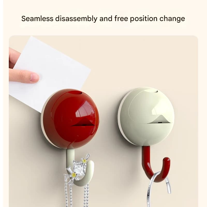 Suction Cup Ball Hooks Punch-Free Wall-Mounted Strong Load-Bearing Bathroom Kitchen Traceless Clothing Furniture Storage