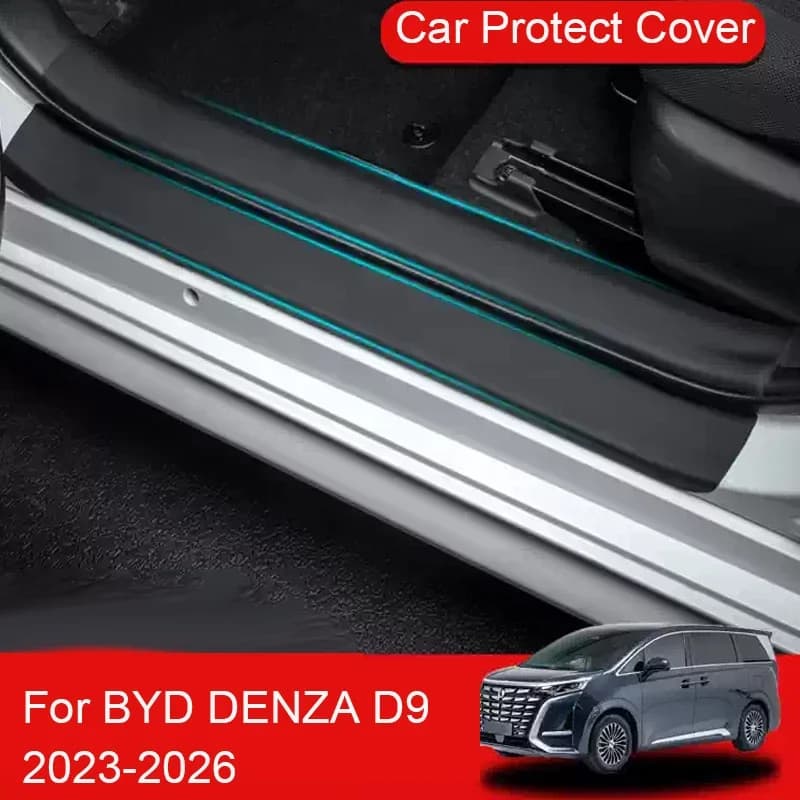 Auto B-Pillar Porta Tronco Proteggere Davanzale Pad In Pelle PU Auto Anti-Calcio Zerbino Resistente Ai Graffi Accessorio Per BYD DENZA D9 2023-2026