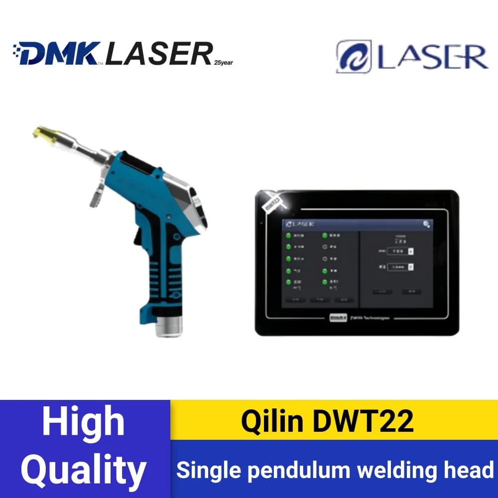 Testa di saldatura laser portatile Qilin DWT20 a pendolo singolo con un motore e controller V11+ per macchina da 1500/2000W con raffreddamento ad acqua/aria