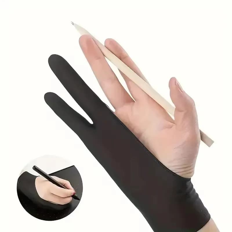 1-5pcs Anti-Fouling Two-Fingers Anti-Touch Painting Glove For Drawing Tablet Right And Left Glove Anti-Fouling For IPad Screen