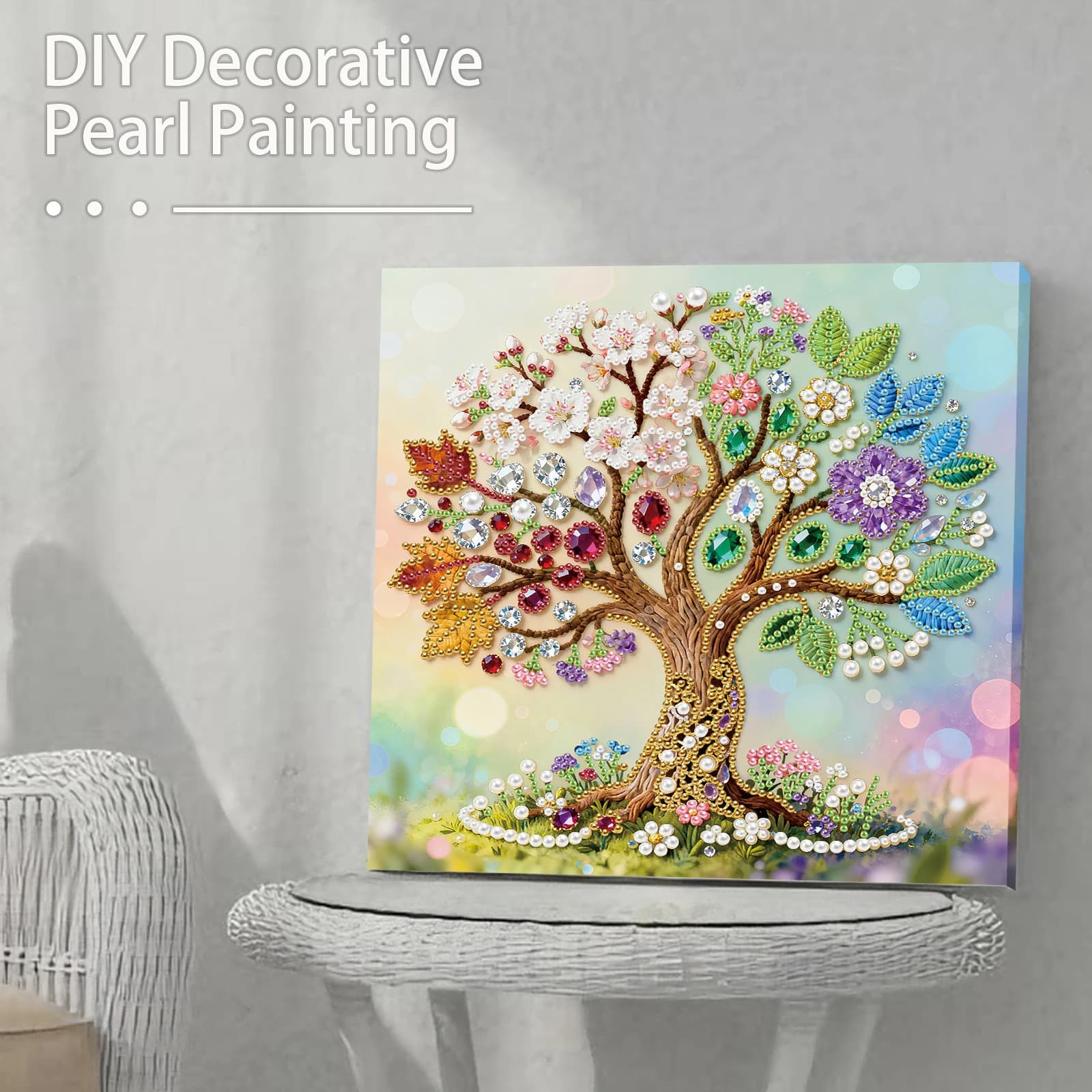 DIY DIY Kit for Diamond Art with Adult/Principent Pearls, Gift, Home Decoration, Paintings with Diamonds, Art and Crafts 25x25cm with Frame