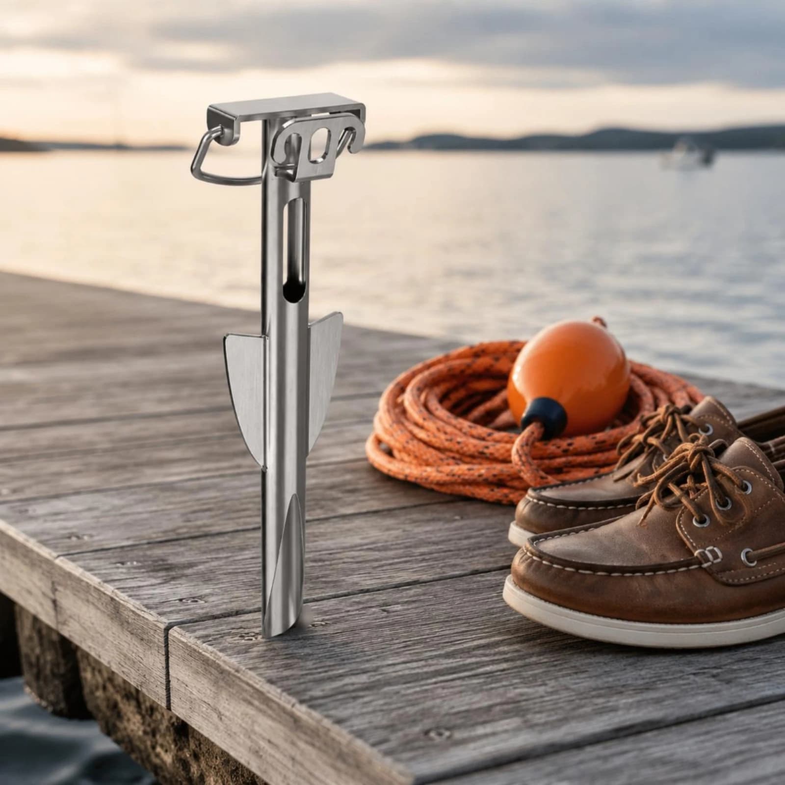 Lightweight Beach Boat Anchor Stainless Steel Sand Anchor Easy to Install for Kayak Fishing Shallow Water Use