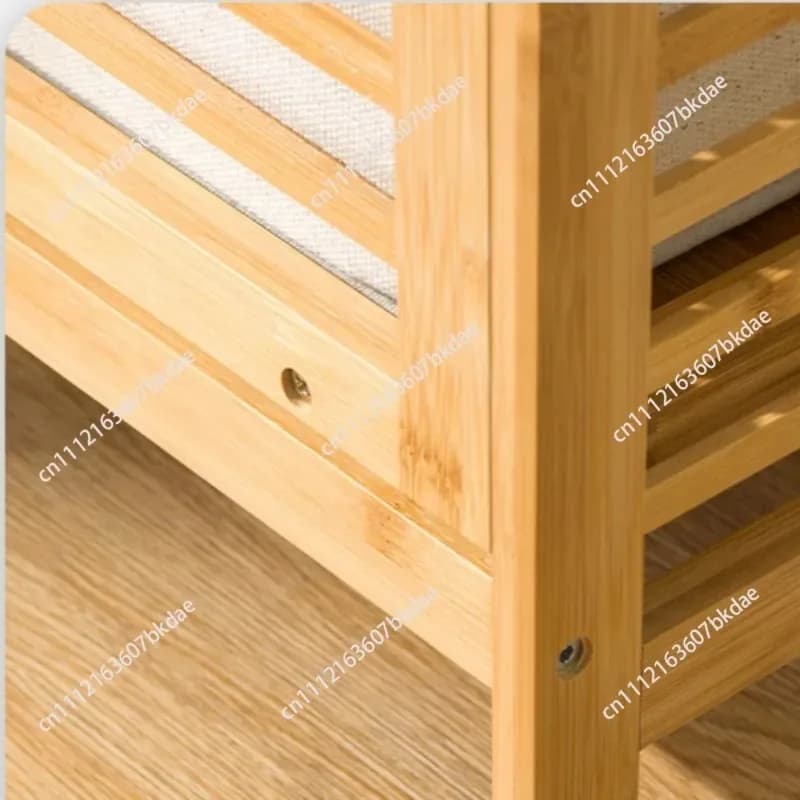 3/4 Tier Bamboo Multi-Function Bathroom Storage Rack, Laundry Hamper Dirty Clothes Basket with Open Shelves
