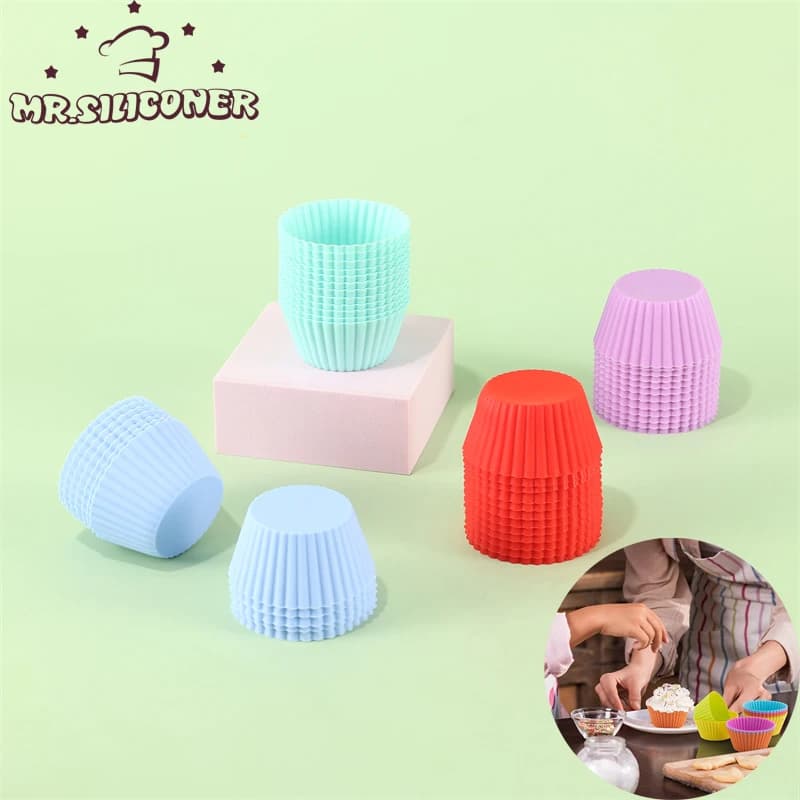 6 pz/set stampo per torta in Silicone a forma rotonda strumenti per decorare torte fai da te Muffin Cupcake stampi da forno cucina cottura Bakeware Maker