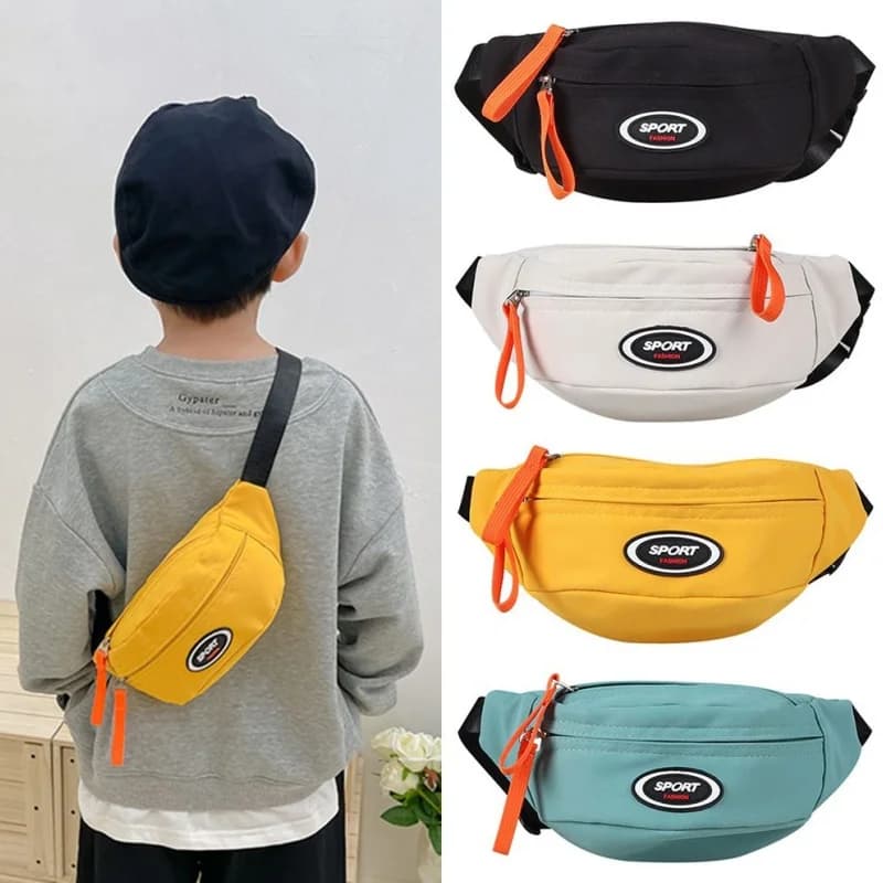 Cute new fashion baby shoulder bag with shoulder strap in canvas diagonal bag for girl handbag with zipper for boy purse