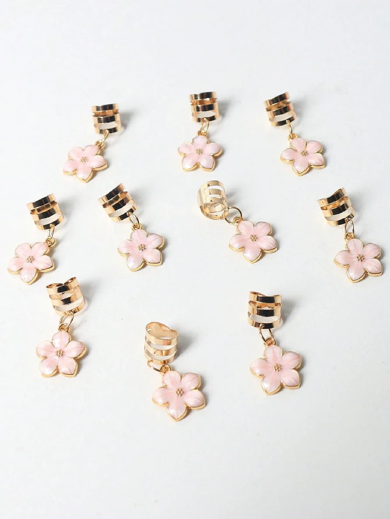 6 fermagli per capelli con fiori rosa, accessori per capelli intrecciati con custodia in metallo per donne, feste e festival