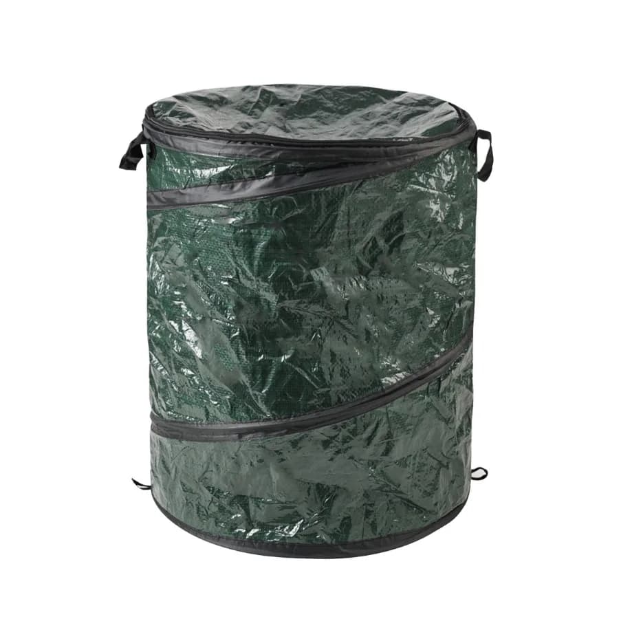 29.5-Gallon Pop Up Outdoor Garbage Can - Collapsible Trash Can for Parties Yard Waste Laundry or Camping Accessories - Green