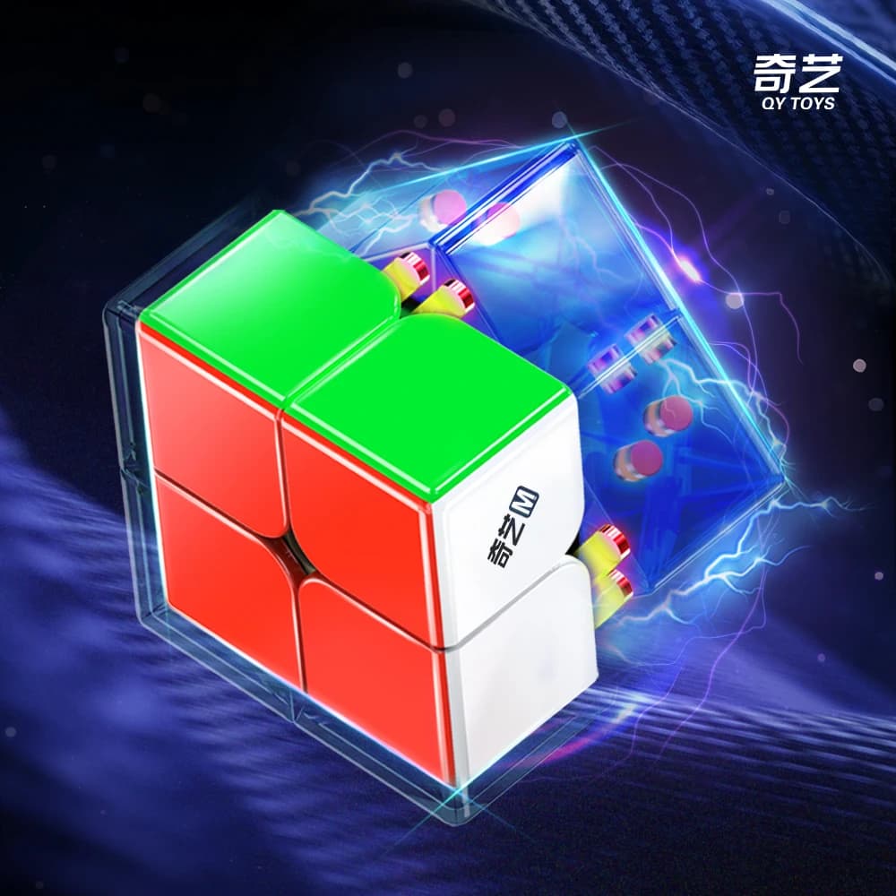 QiYi 2x2 Warrior M 2x2 Cubo magico UV magnetico Giocattoli educativi professionali Regali di Natale di compleanno Cubo Magico Giocattoli