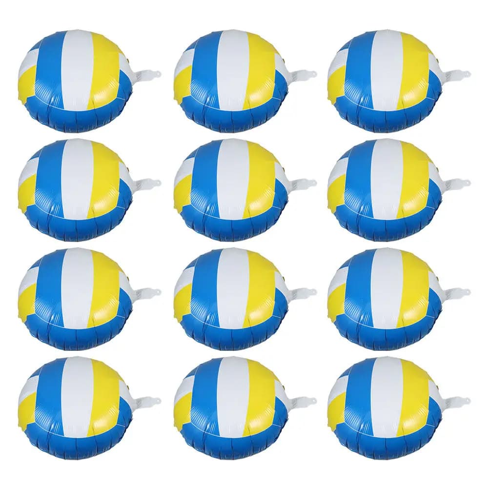 12 Palloncini in Foil a Tema Pallavolo da 18 Pollici, Decorazioni Robuste in Alluminio per Feste Sportive, Compleanni e Celebrazioni di Pallavolo
