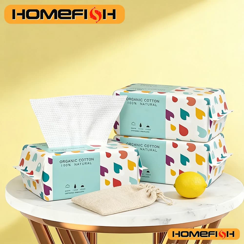 Disposable face towel in soft cotton - Cleansing wipes for make-up removal and skin care