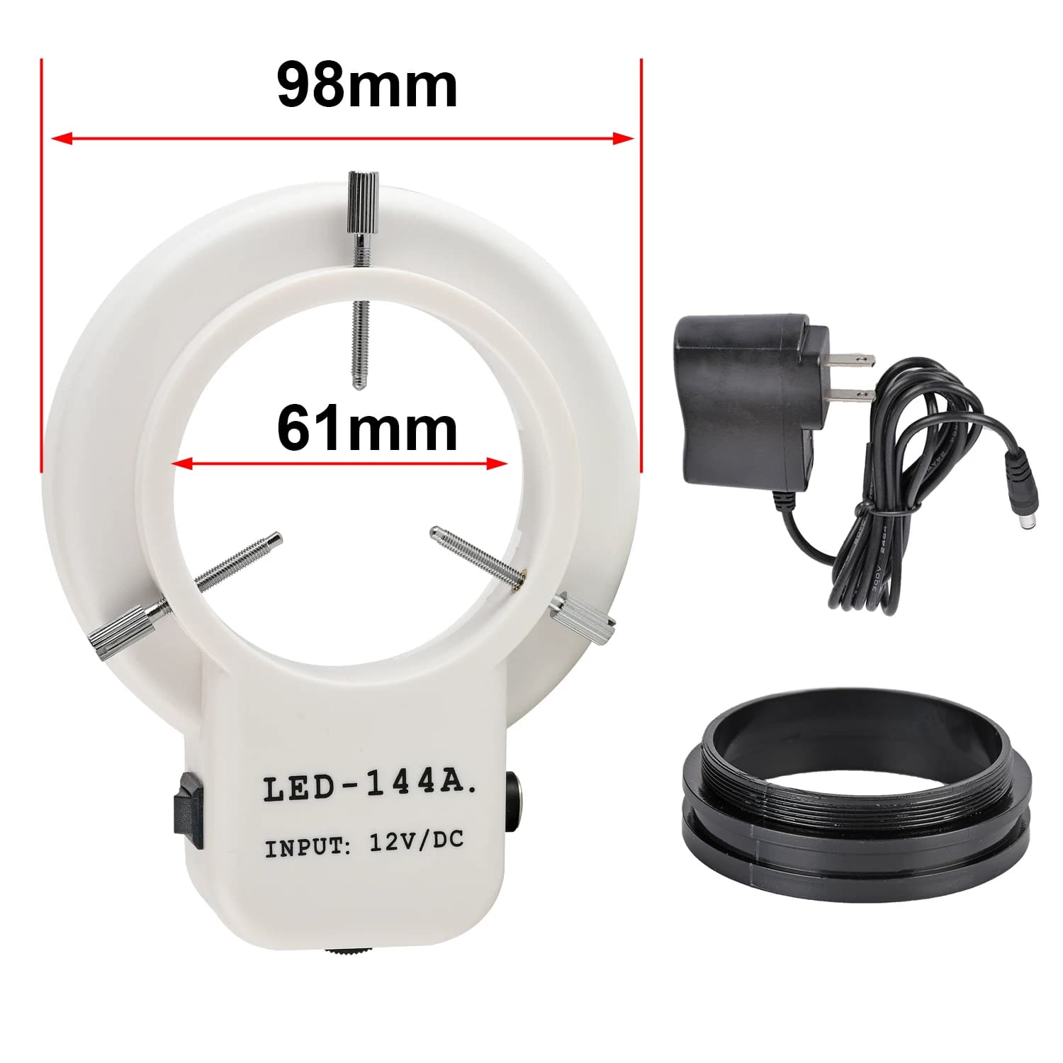 KOPPACE 144 Lampada a LED Perlina 61mm Interfaccia di installazione Microscopio stereo Sorgente di illuminazione ad anello regolabile