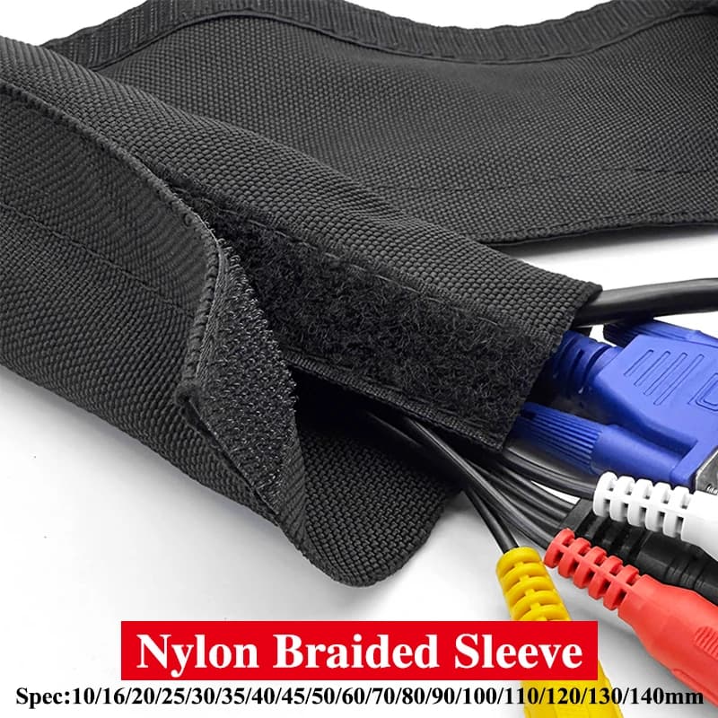 Manicotto per cavo industriale in velcro autoadesivo 1-10M 10 20 30 40 50 60-140mm Protezione per cablaggio resistente al calore antistrappo in nylon