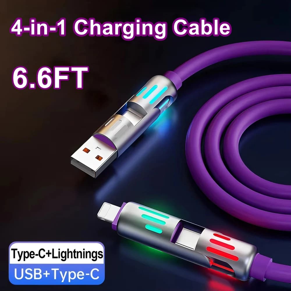 Cavo USB Type C a USB C 4-IN-1 240W con ricarica rapida PD per iPhone 16 Pro Max 15 iPad Xiaomi Samsung Tablet, cavo dati da 2M