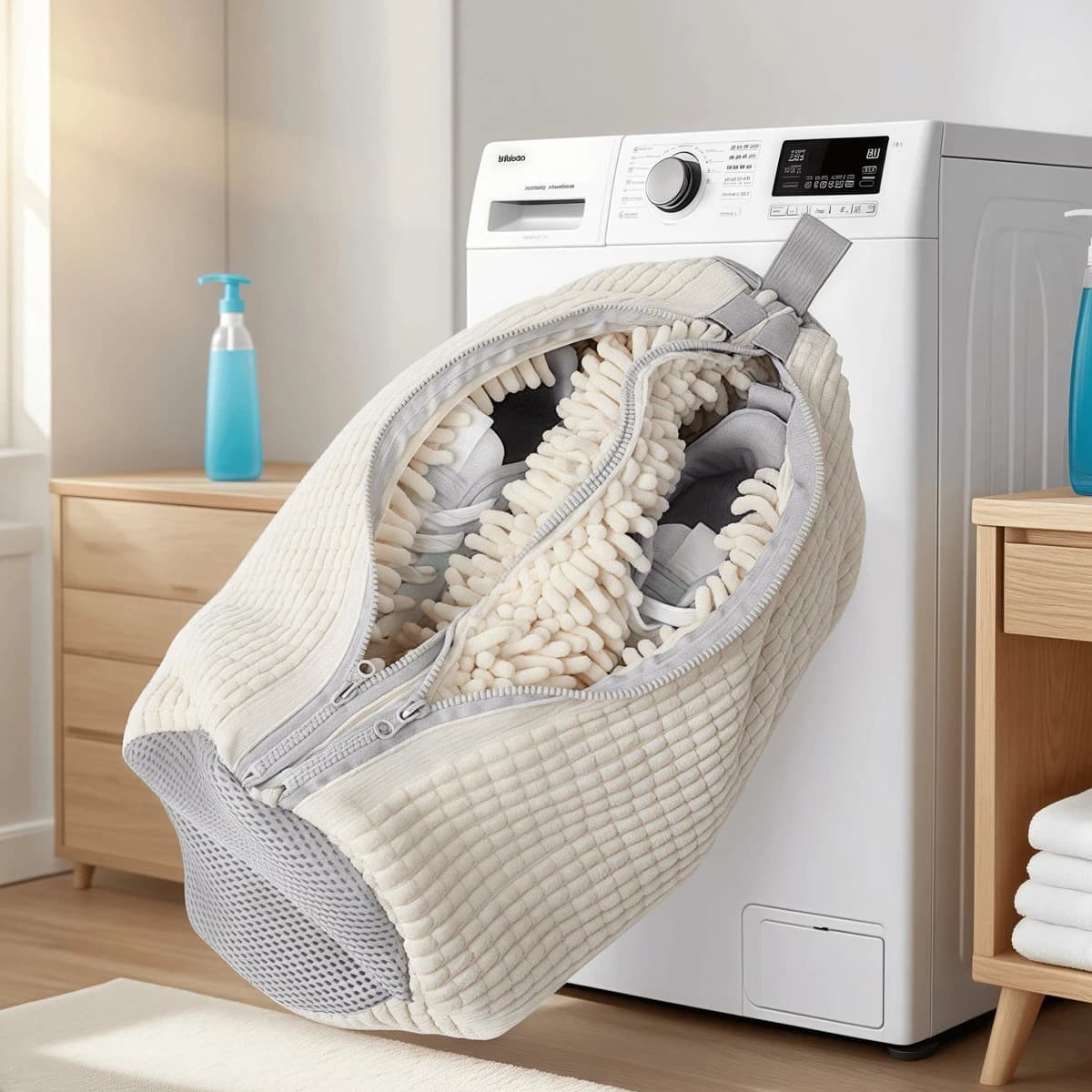 Double Anti-Deformation Shoe Washing Bag Cylindrical Shoe Laundry Bag For Washing Machine Shoe Protector Shoe Care Wash Bag