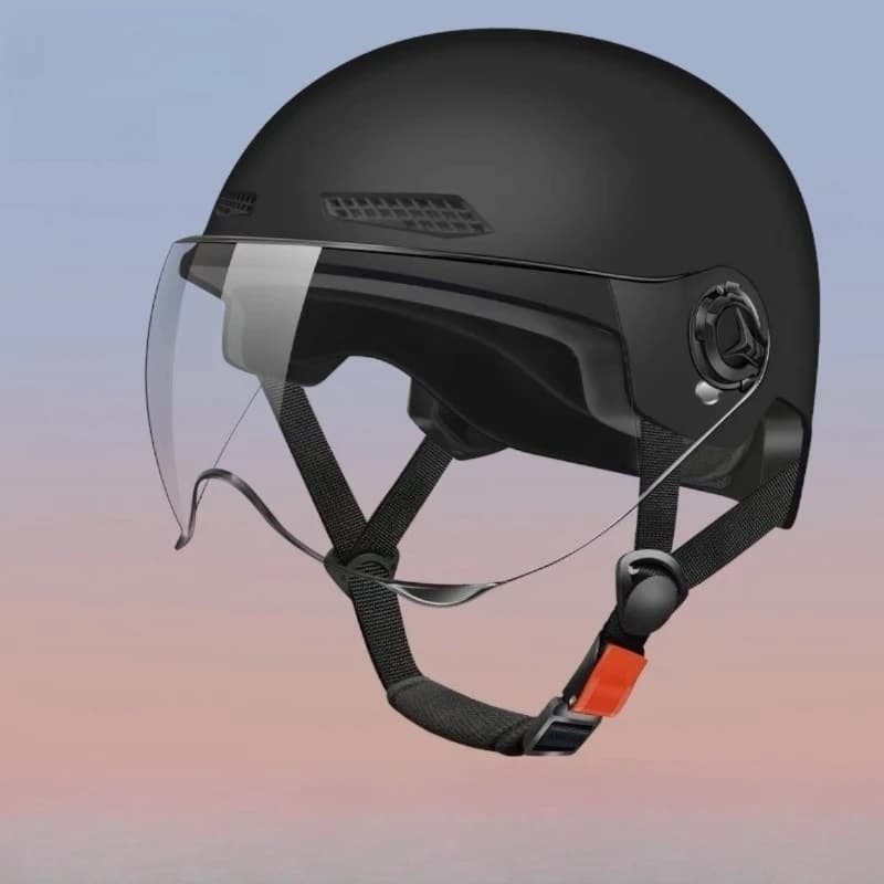 Casco di Sicurezza per Bicicletta Certificato 3C, per Uomini, Donne e Bambini, Casco Mezzo Integrale per Bicicletta Elettrica e Moto con Occhiali Protettivi