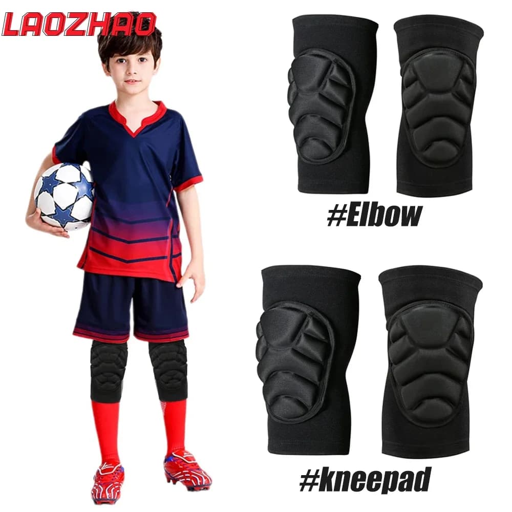 1Pair KidsYouth Spugna Spessa Ginocchiere Gomito Maniche Guardia Evitamento Collisioni Sport Ginocchiera Protettiva Skate Calcio Basket
