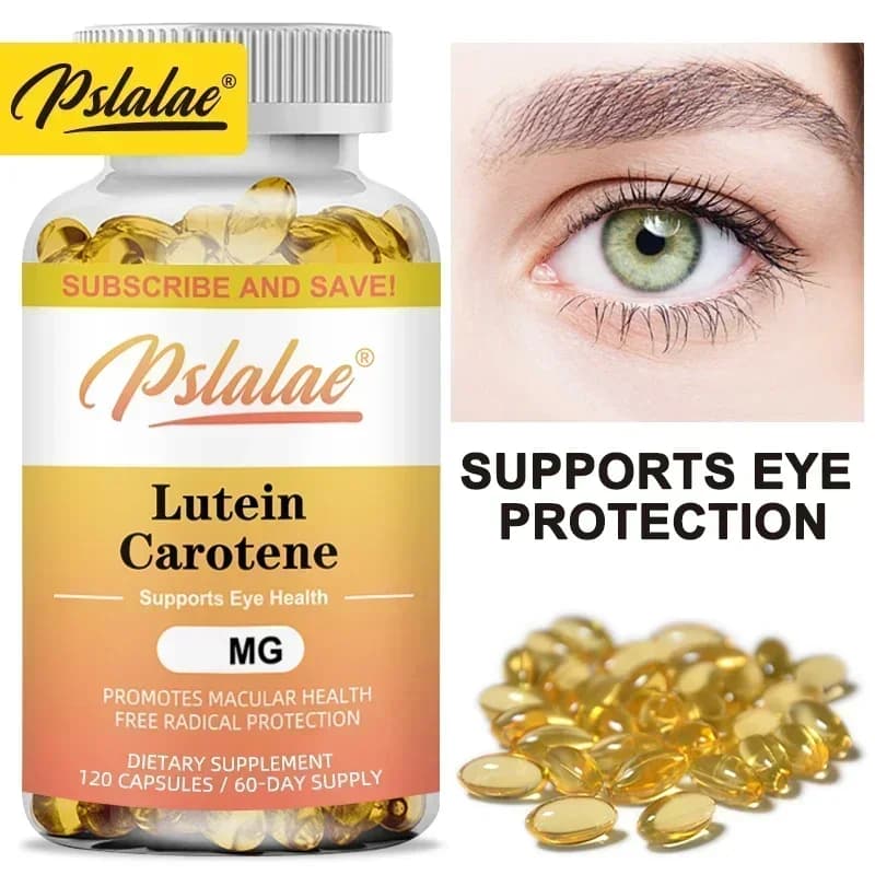 Lutein and carotene capsules that support the health of the eyes - Essential food supplement for the health of vitamins and vision, protect the view