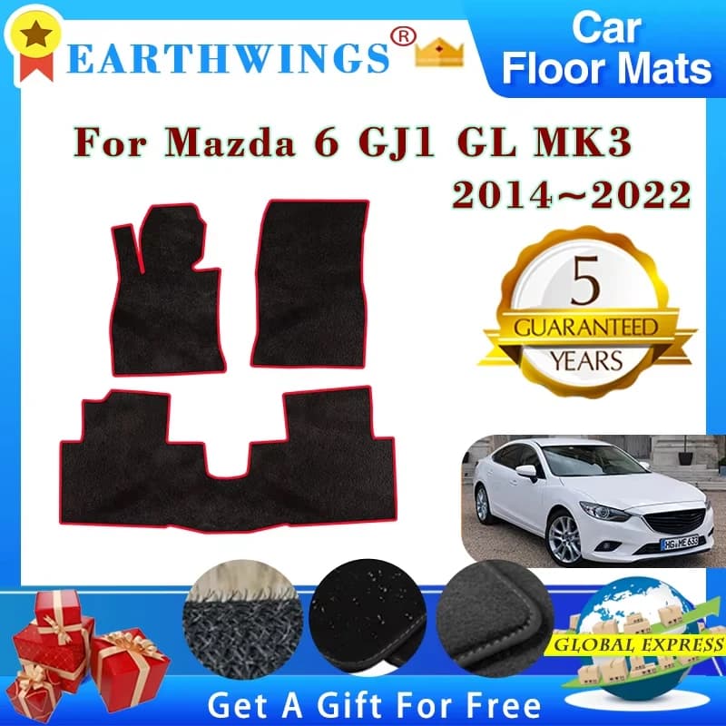 Car Floor Mats For Mazda 6 Accessories GJ1 GL Mazda6 Atenza MK3 Sedan 2014~2022 2021 Rugs Footpads Carpet Panel Pad Foot Pads