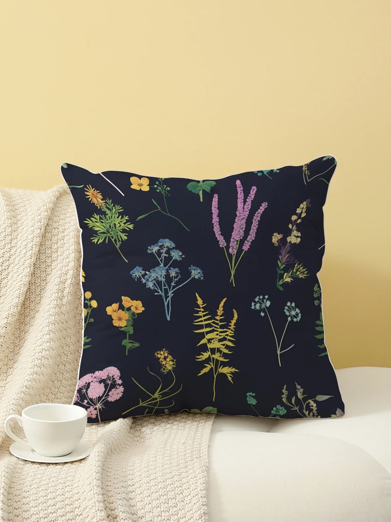 Fodera per cuscino con stampa floreale botanica scura, federa decorativa per divano, camera da letto, soggiorno, letto, sedia da ufficio, decorazioni per la casa