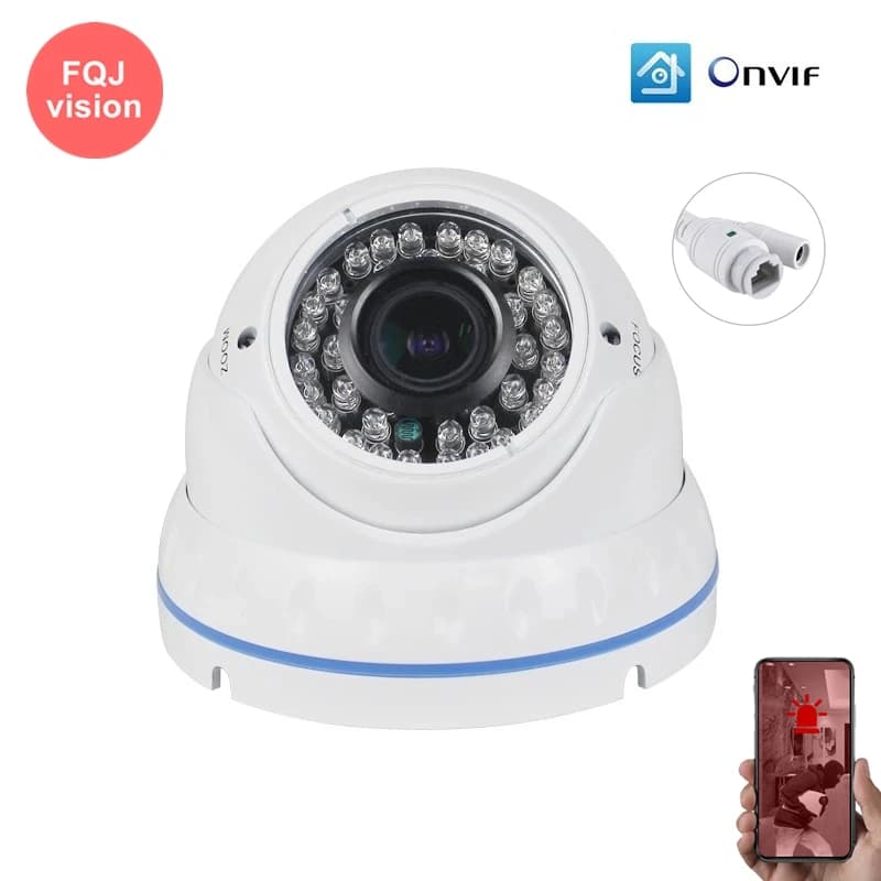 Telecamera di sicurezza dome IP ONVIF da 8 MP per interni 2.8-12MM Obiettivo varifocale manuale Telecamera di videosorveglianza domestica ONVIF XMEye per la sicurezza