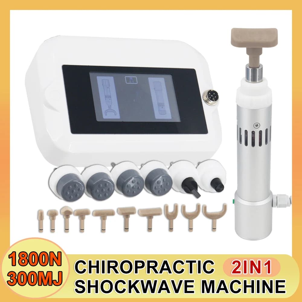 Urto Wave Therapy Machine, Electric Muscular Massage, Chiropractic Gun to Relieve Pain, Portable 2 IN 1 Equipment for Urto Wave Therapy