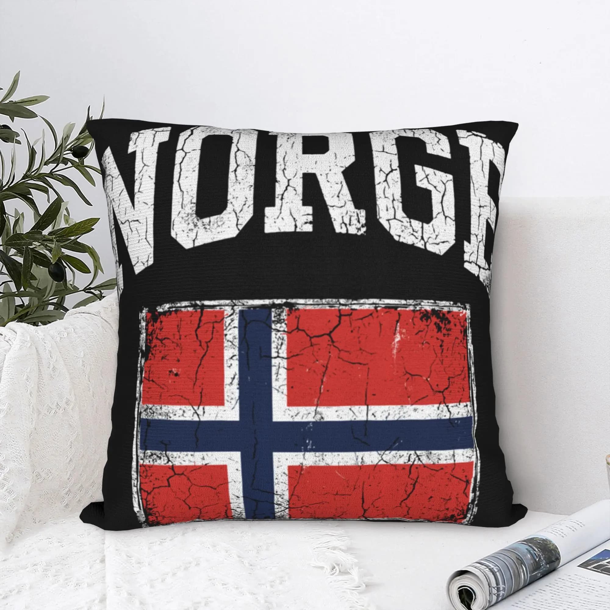 Norge Flag Norway Norwegian Home Love Family Pillow Cover Soft Cushion Cover Morden Pillow Case For Sofa Home Decoration